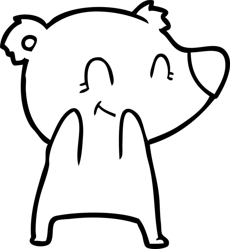 friendly bear cartoon vector