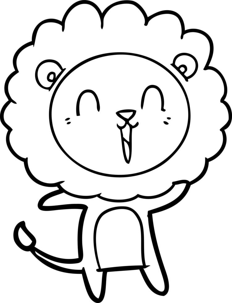 dibujos animados de león riendo vector