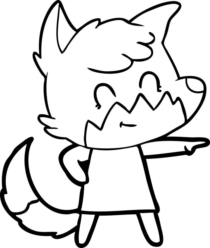 cartoon happy fox vector