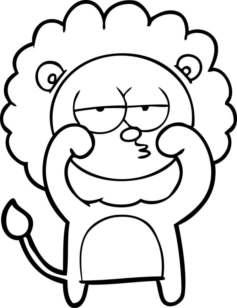 cartoon bored lion vector