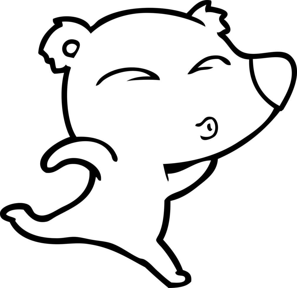 cartoon whistling polar bear vector