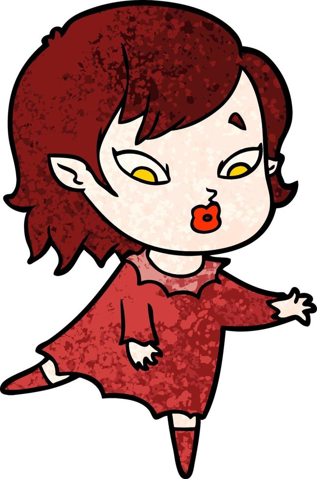 linda chica vampiro de dibujos animados vector
