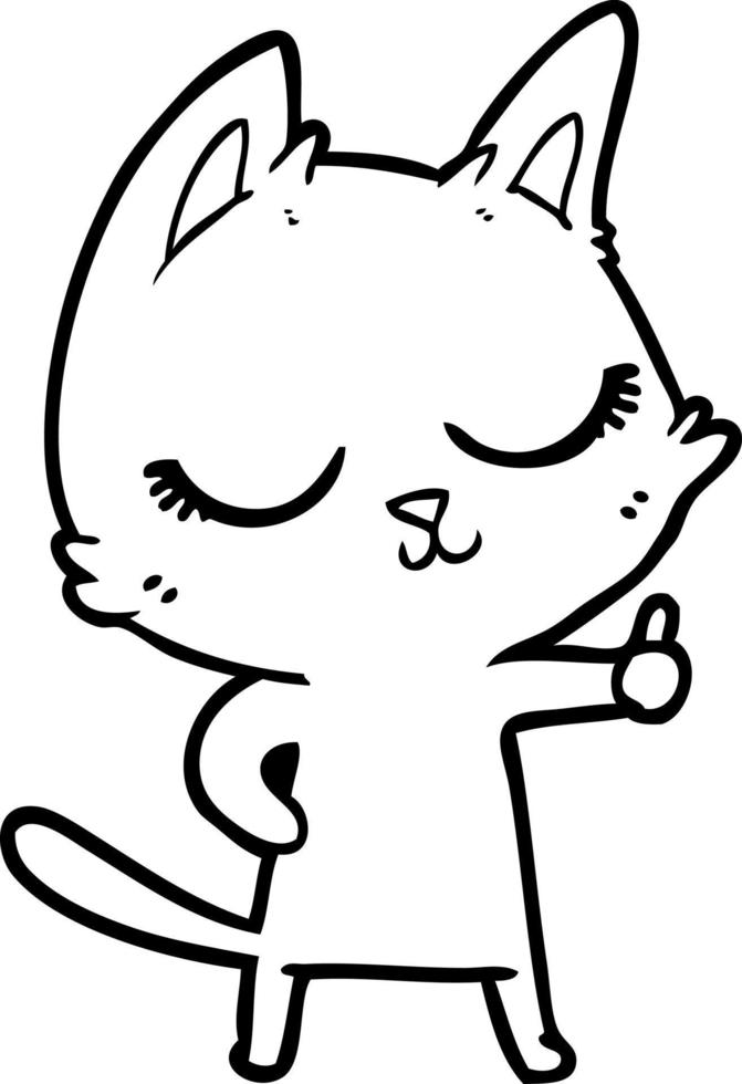 calm cartoon cat vector