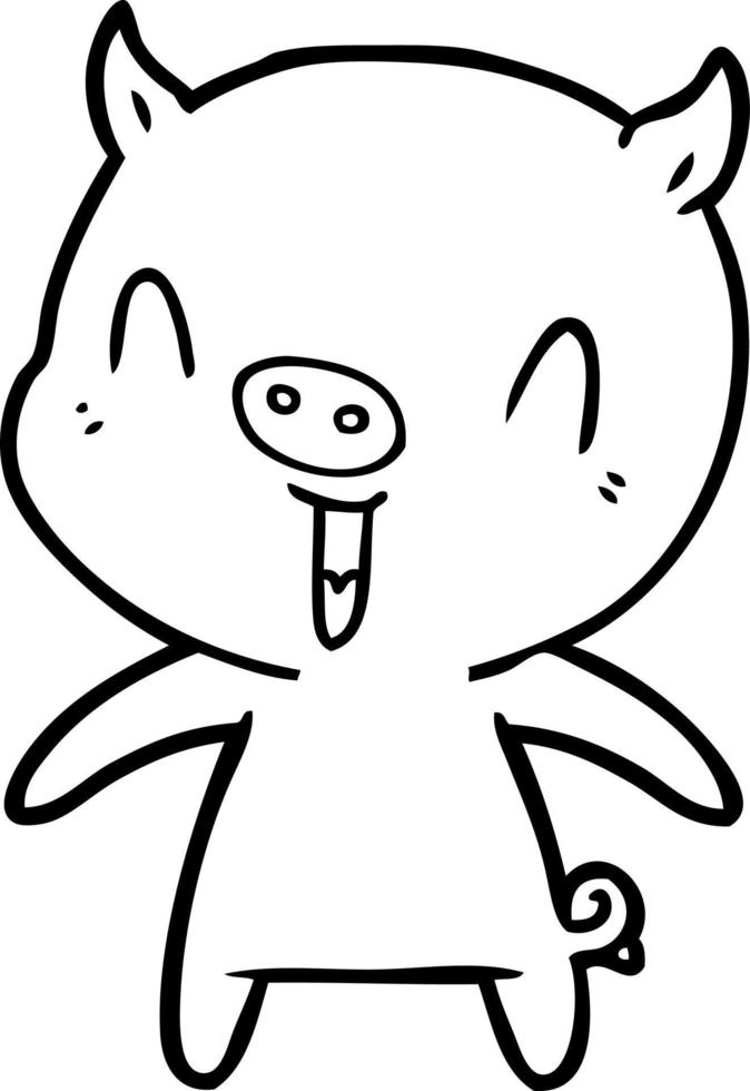 happy cartoon pig vector