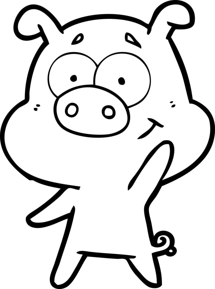 happy cartoon pig vector