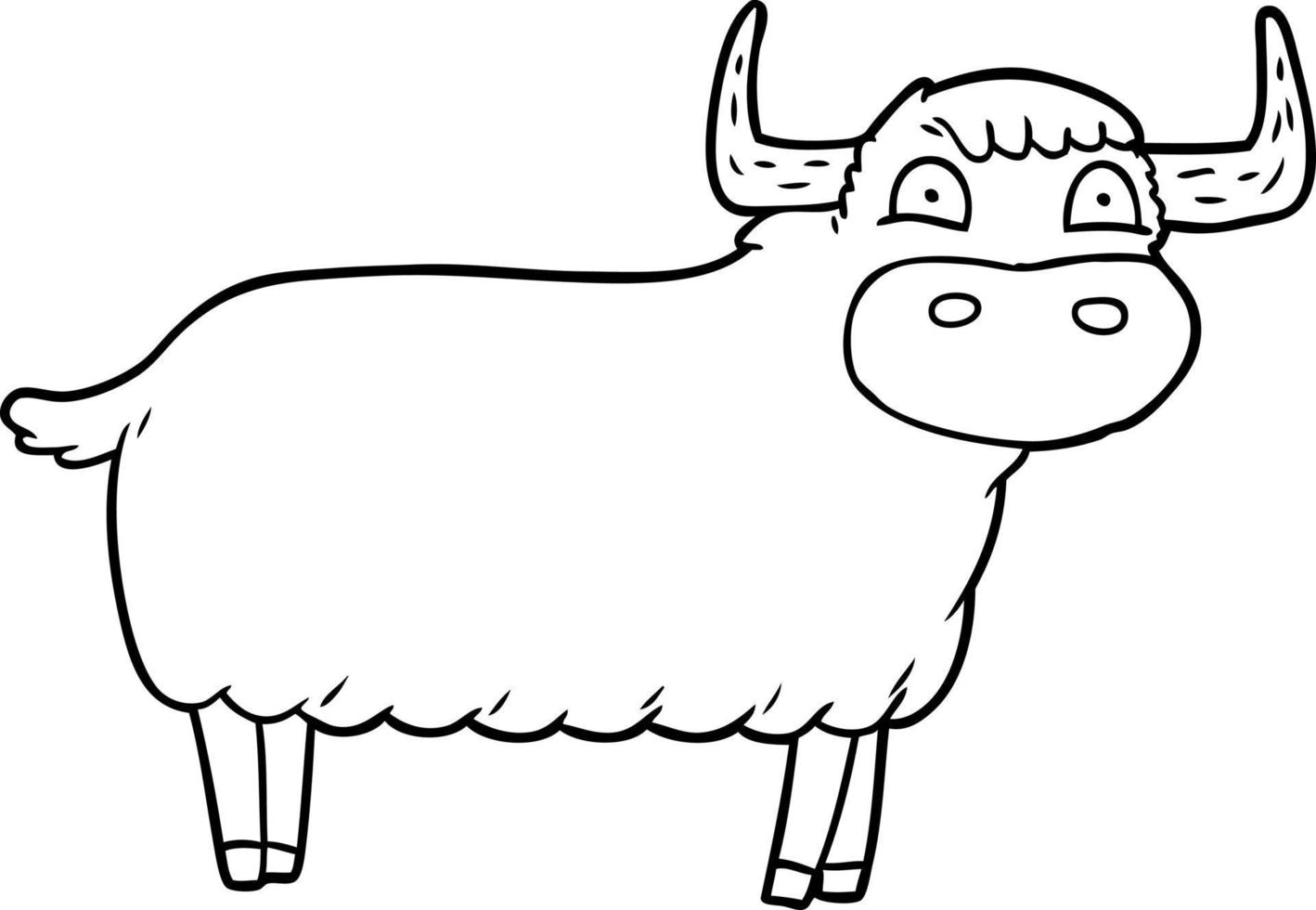 cartoon highland cow vector