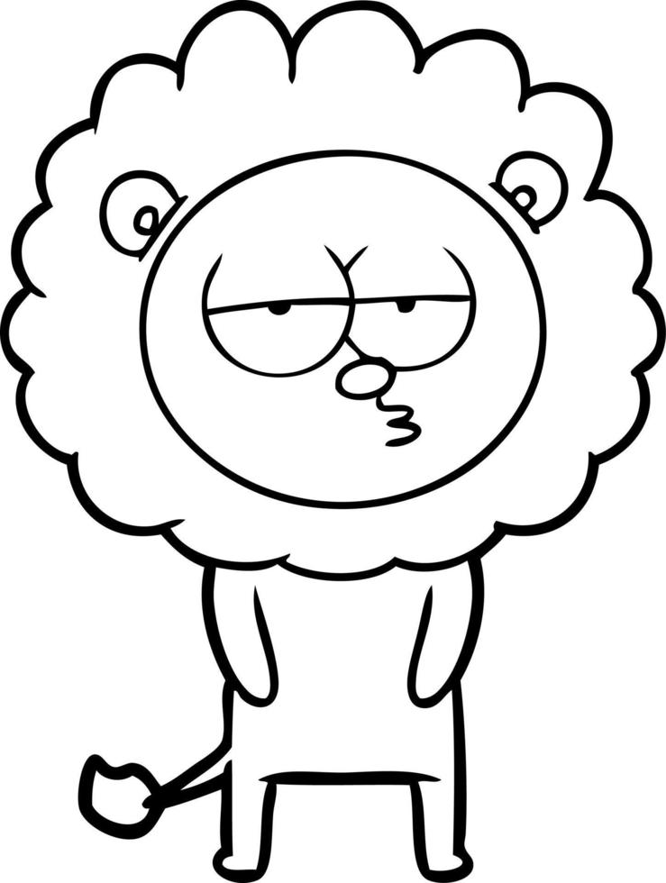cartoon tired lion vector