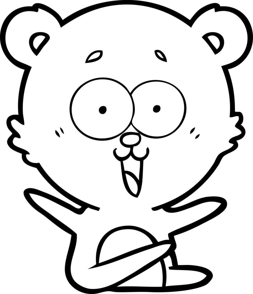 laughing teddy  bear cartoon vector