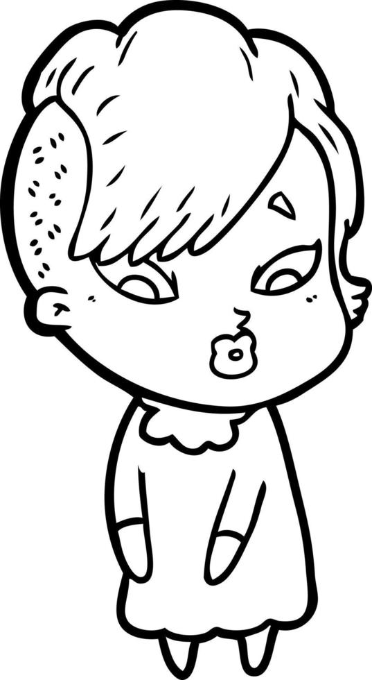 cartoon surprised girl vector