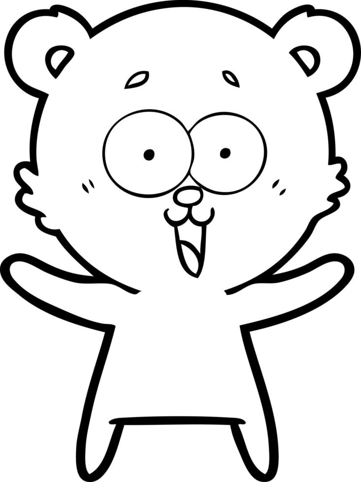 laughing teddy  bear cartoon vector