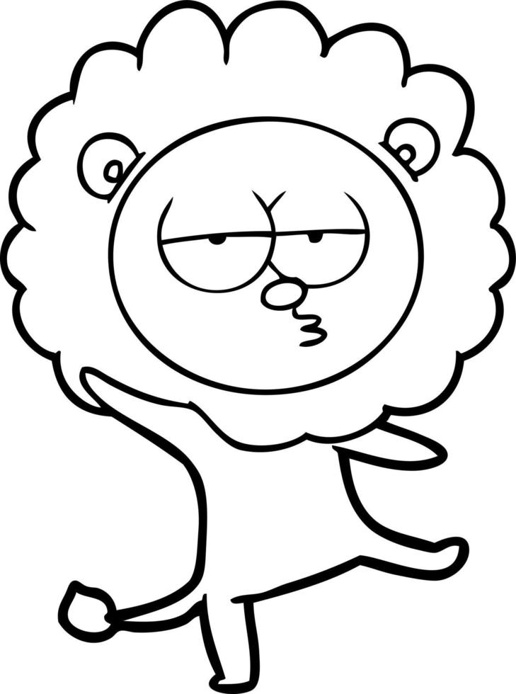 león bailando de dibujos animados vector