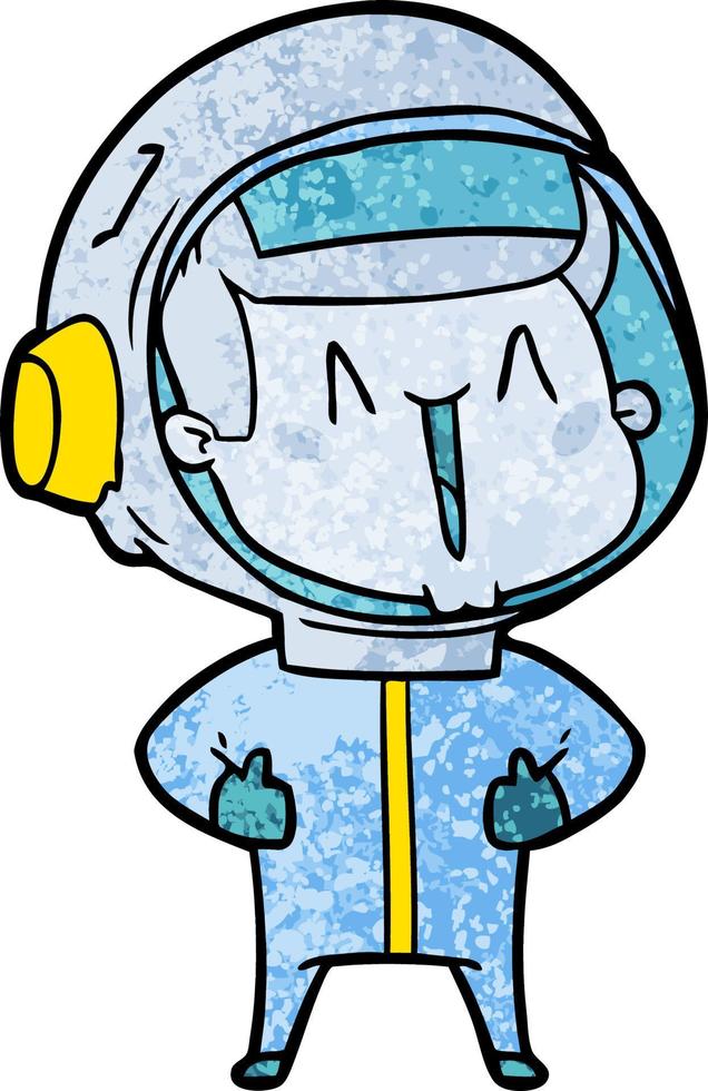 happy cartoon astronaut vector