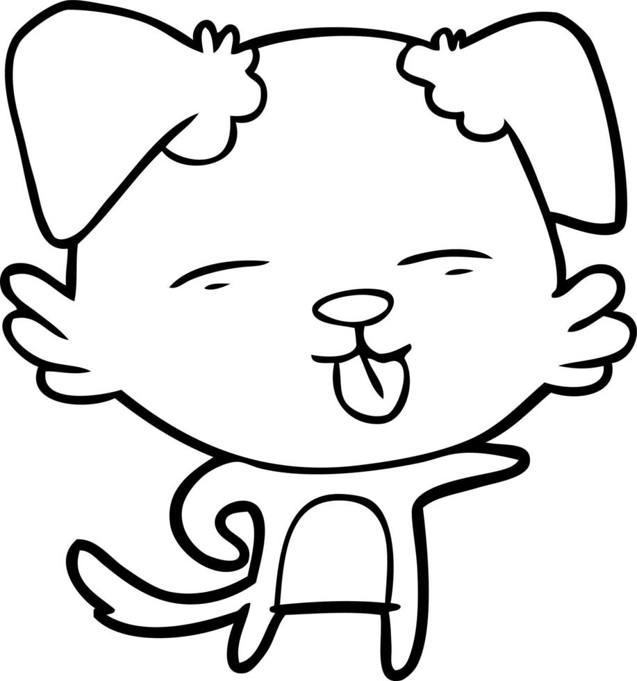 cartoon dog sticking out tongue vector