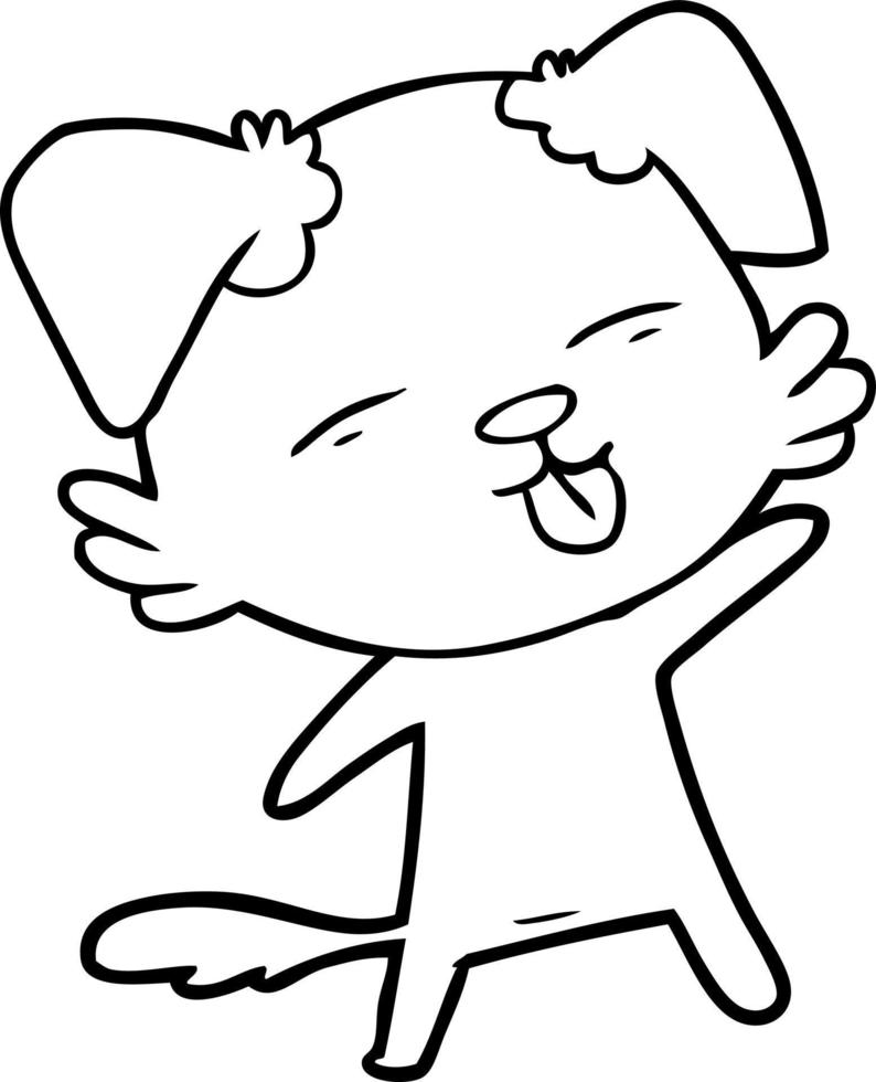 cartoon dog sticking out tongue vector