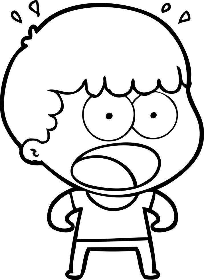 cartoon shocked man vector