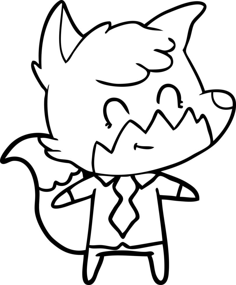 cartoon happy fox vector