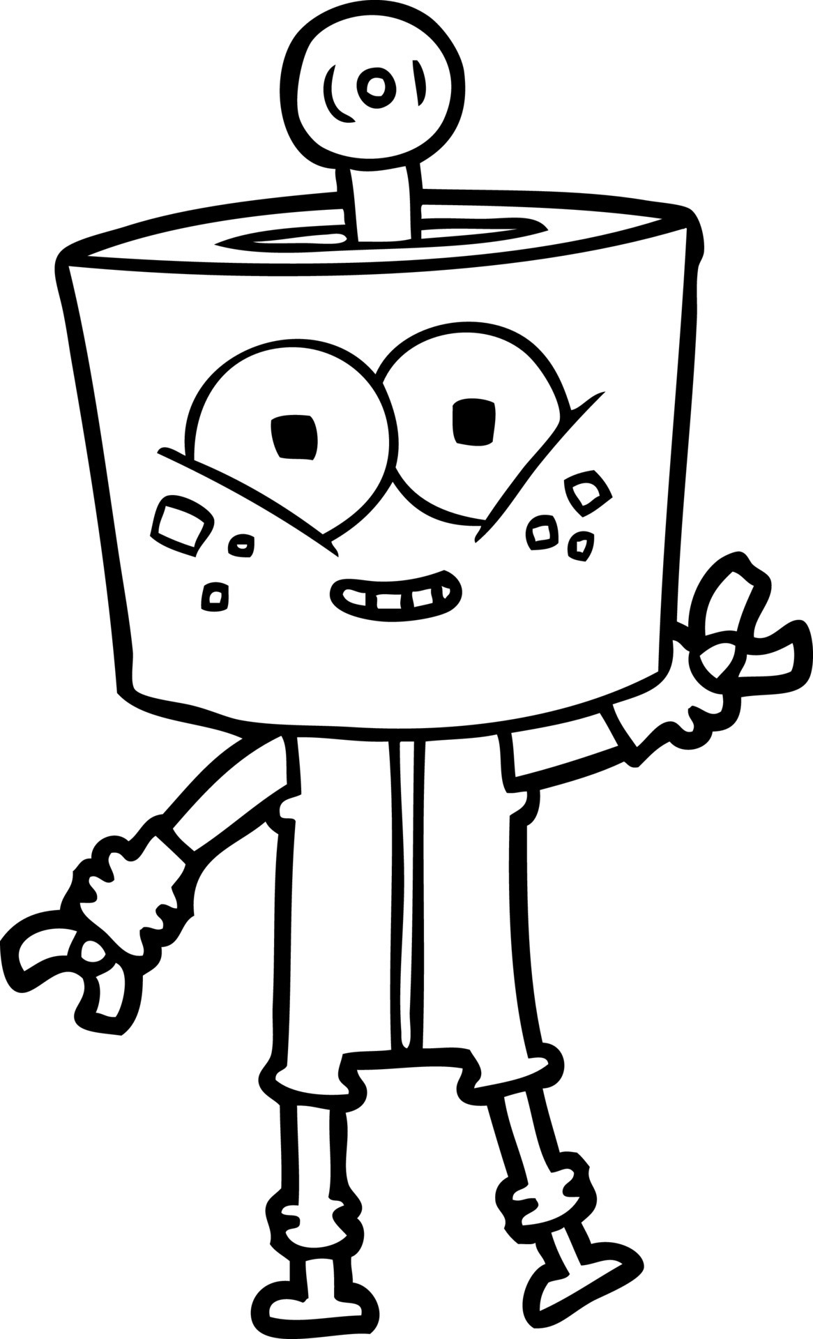 happy cartoon robot 12386734 Vector Art at Vecteezy