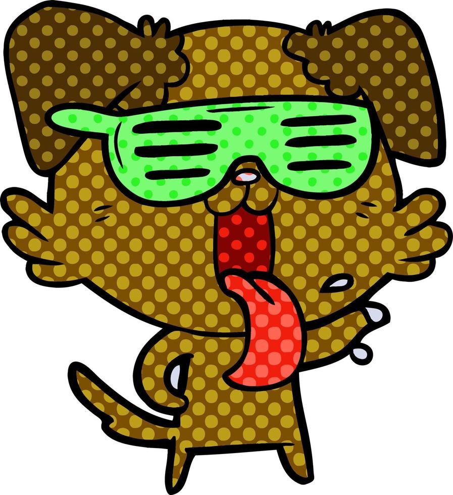 cartoon panting dancing dog vector