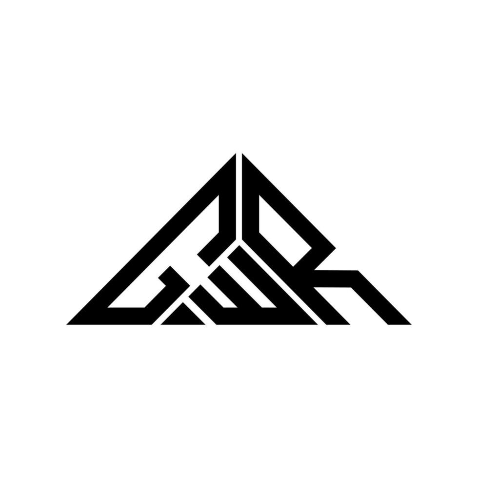 Diseño creativo del logotipo de la letra gwr con gráfico vectorial, logotipo simple y moderno de gwr en forma de triángulo. vector