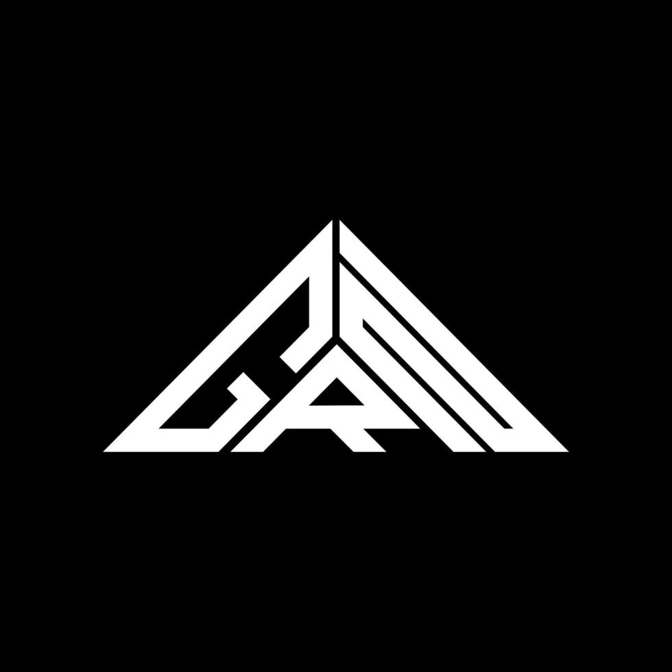 diseño creativo del logotipo de la letra grn con gráfico vectorial, logotipo sencillo y moderno grn en forma de triángulo. vector