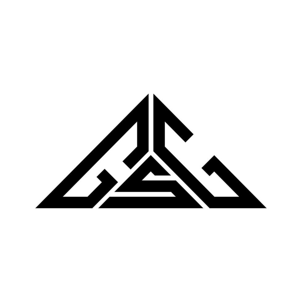 Diseño creativo del logotipo de la letra gsg con gráfico vectorial, logotipo gsg simple y moderno en forma de triángulo. vector