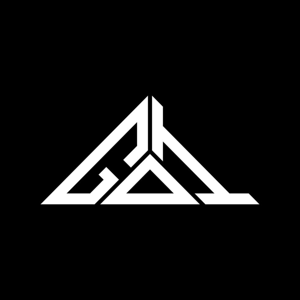 diseño creativo del logotipo de la letra goi con gráfico vectorial, logotipo simple y moderno de goi en forma de triángulo. vector