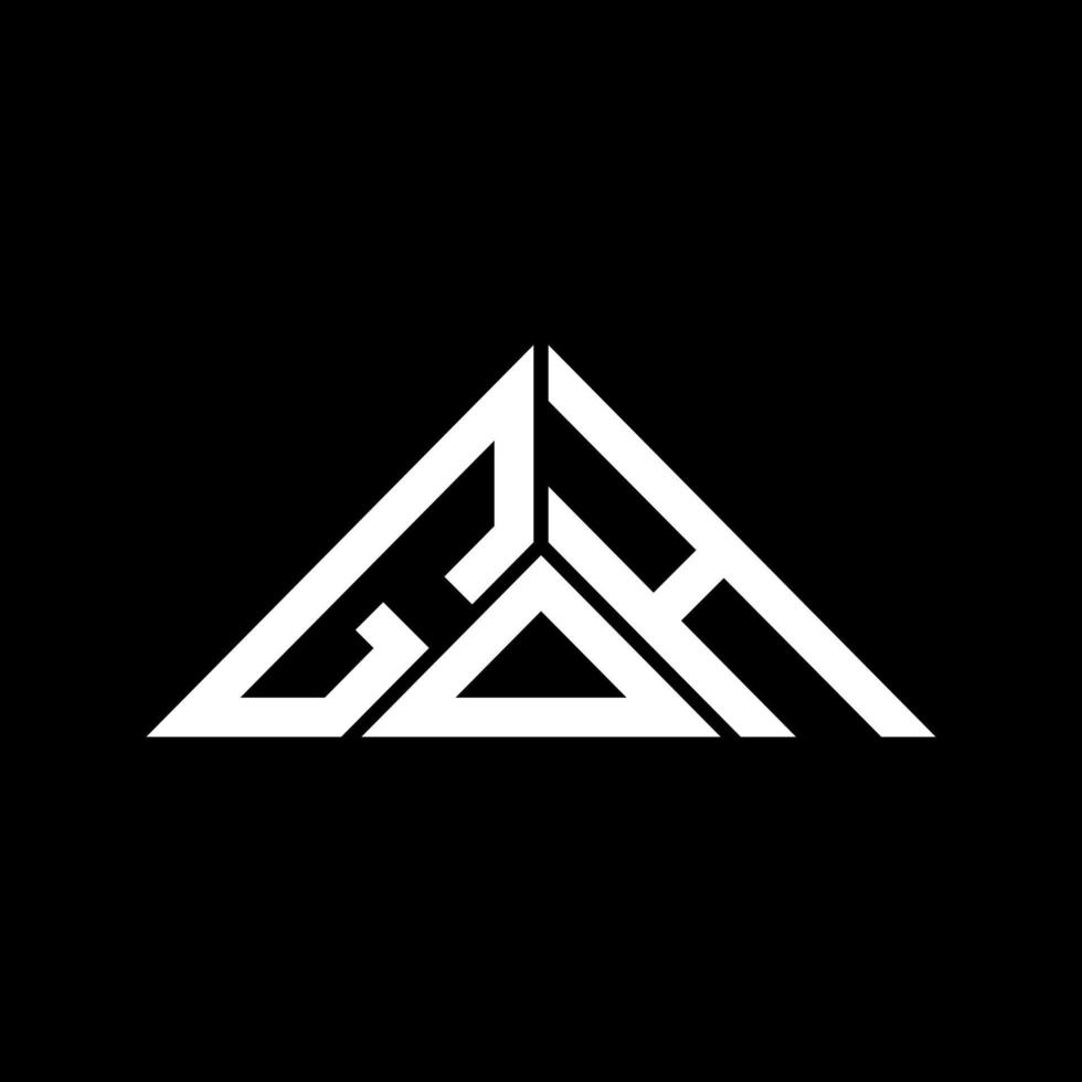 diseño creativo del logotipo de la letra goh con gráfico vectorial, logotipo sencillo y moderno de goh en forma de triángulo. vector