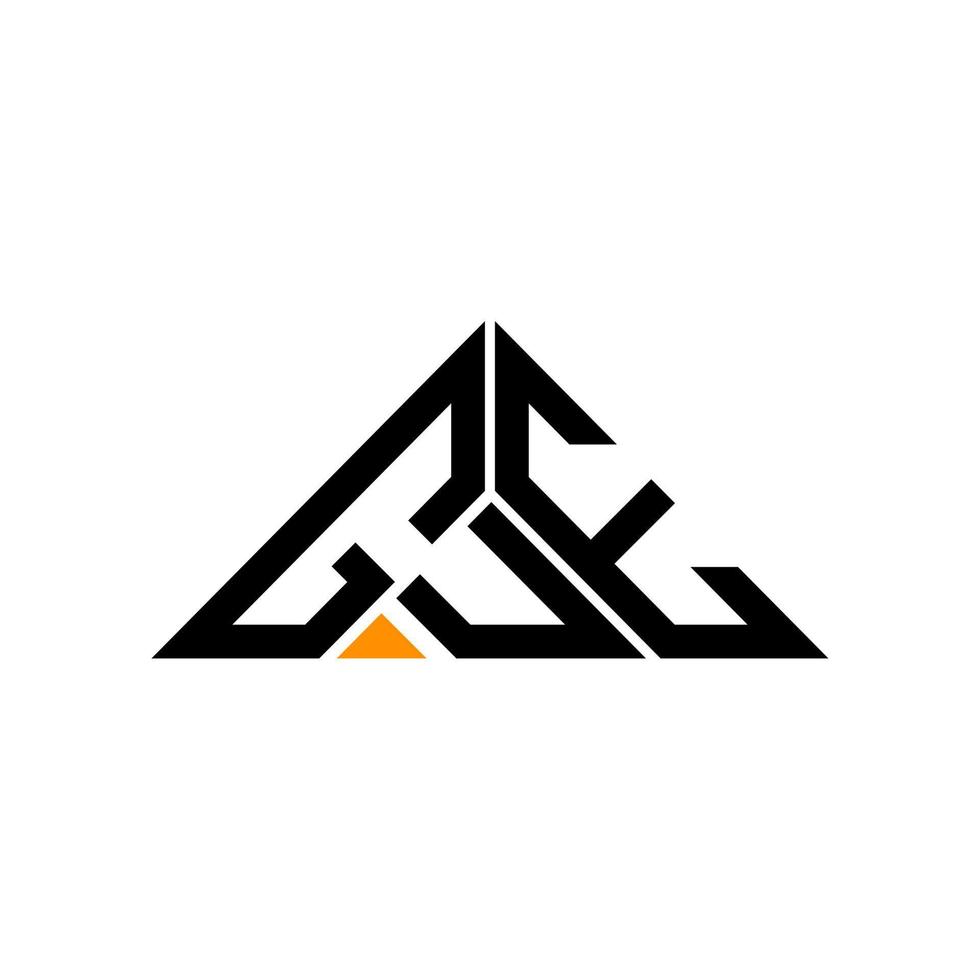 diseño creativo del logotipo de la letra gue con gráfico vectorial, logotipo simple y moderno de gue en forma de triángulo. vector