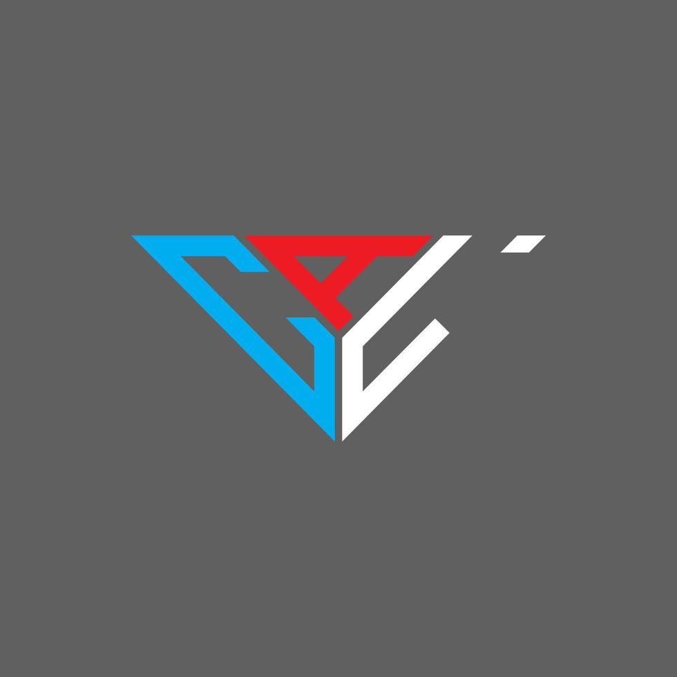 CAL letter logo creative design with vector graphic, CAL simple and modern logo in triangle shape.