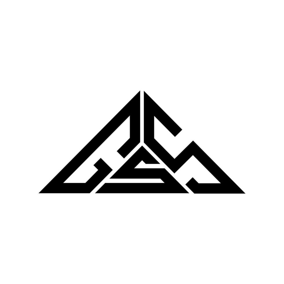 Diseño creativo del logotipo de la letra gss con gráfico vectorial, logotipo simple y moderno de gss en forma de triángulo. vector