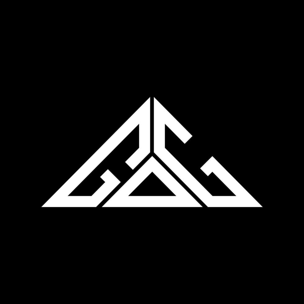 diseño creativo del logotipo de la letra gog con gráfico vectorial, logotipo simple y moderno de gog en forma de triángulo. vector