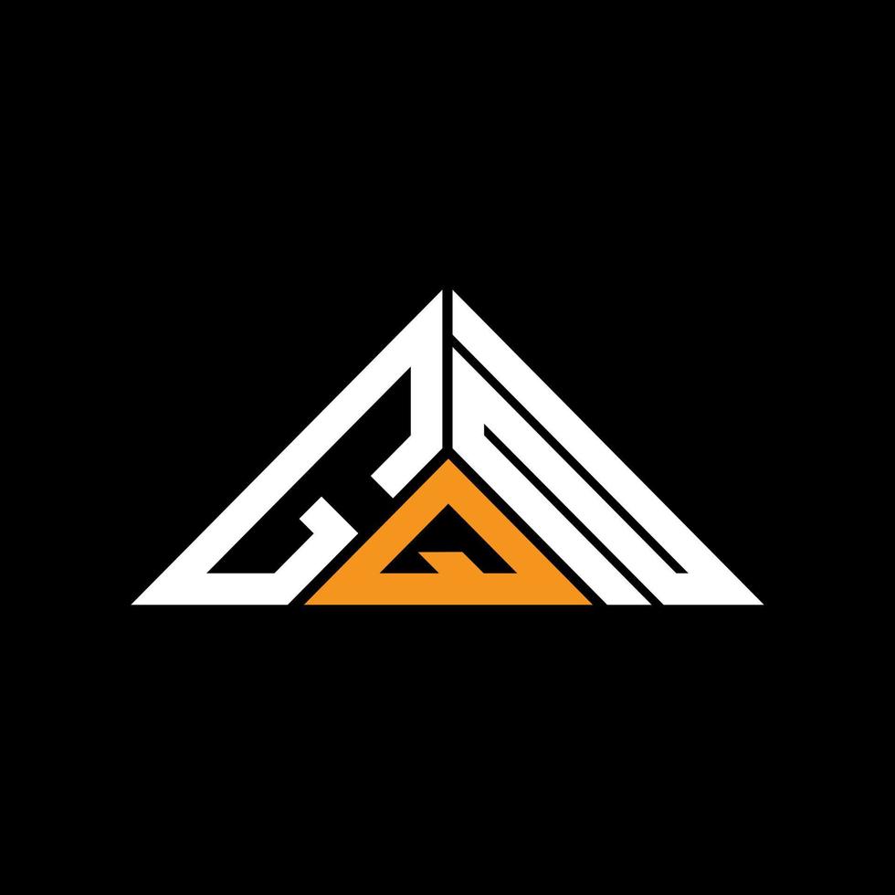 Diseño creativo del logotipo de la letra gqn con gráfico vectorial, logotipo simple y moderno de gqn en forma de triángulo. vector