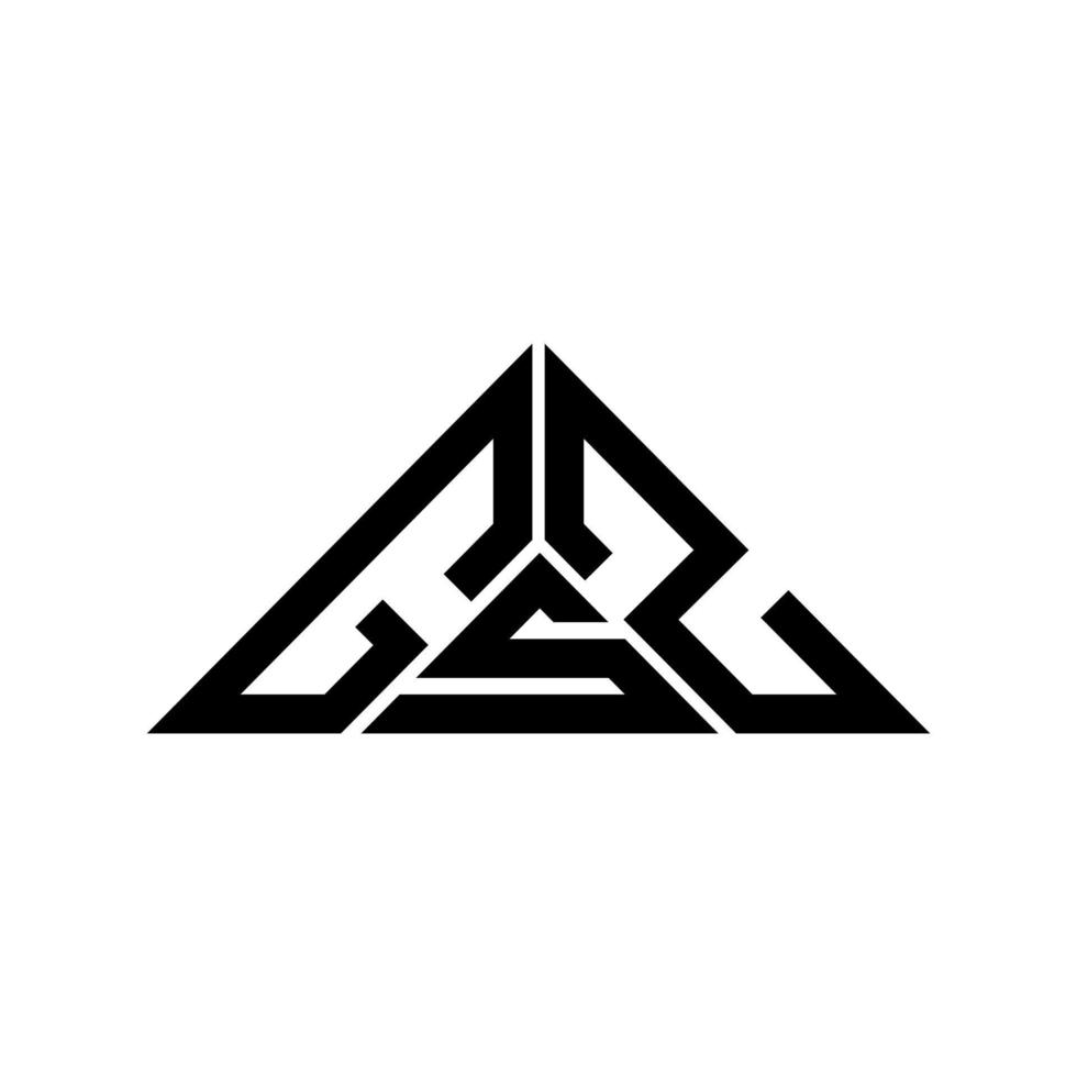 Diseño creativo del logotipo de la letra gsz con gráfico vectorial, logotipo simple y moderno de gsz en forma de triángulo. vector