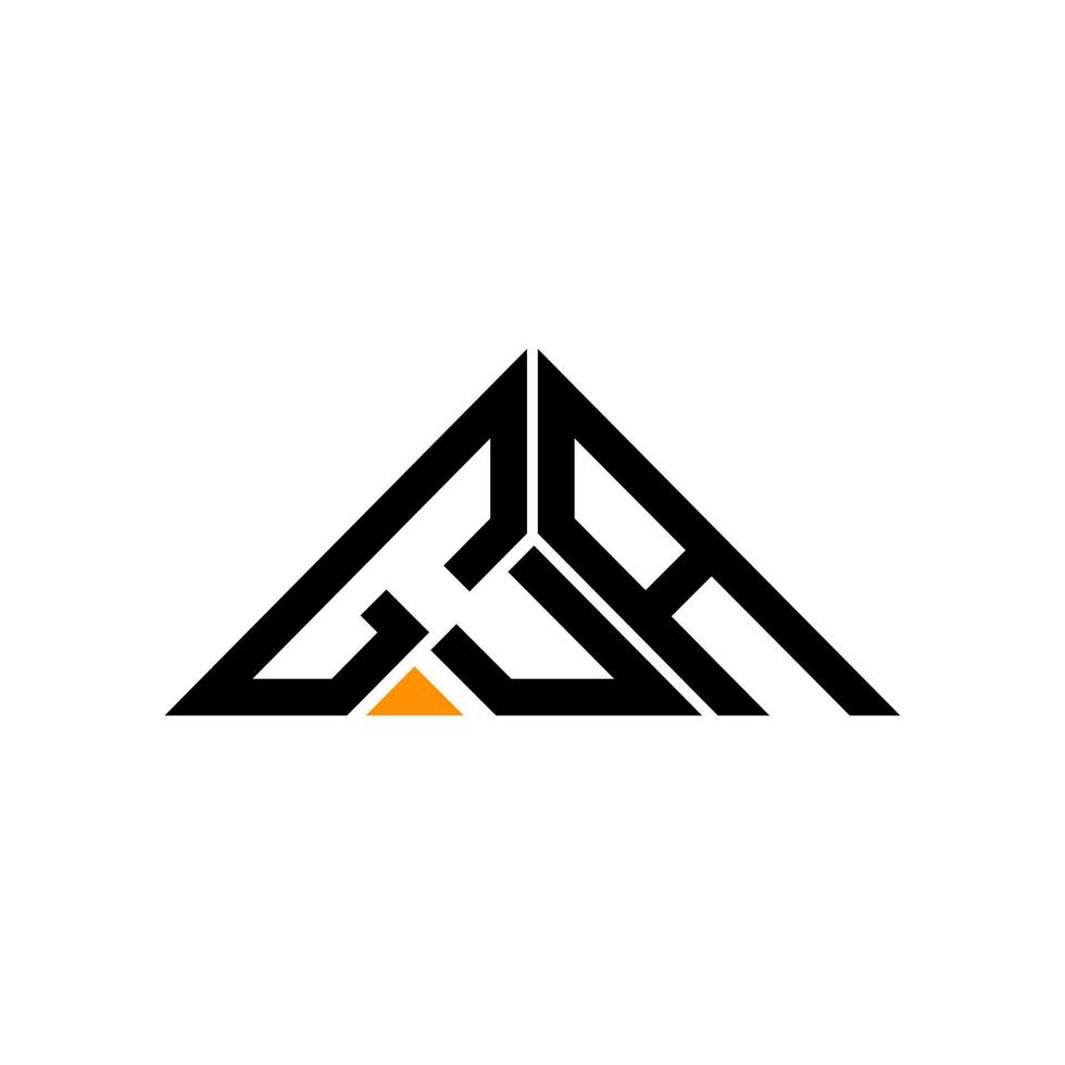 diseño creativo del logotipo de la letra gua con gráfico vectorial, logotipo gua simple y moderno en forma de triángulo. vector