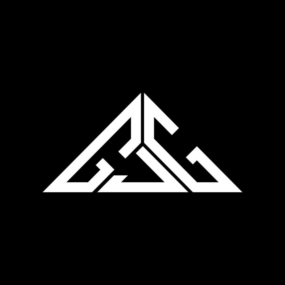 Diseño creativo del logotipo de la letra gjg con gráfico vectorial, logotipo simple y moderno de gjg en forma de triángulo. vector