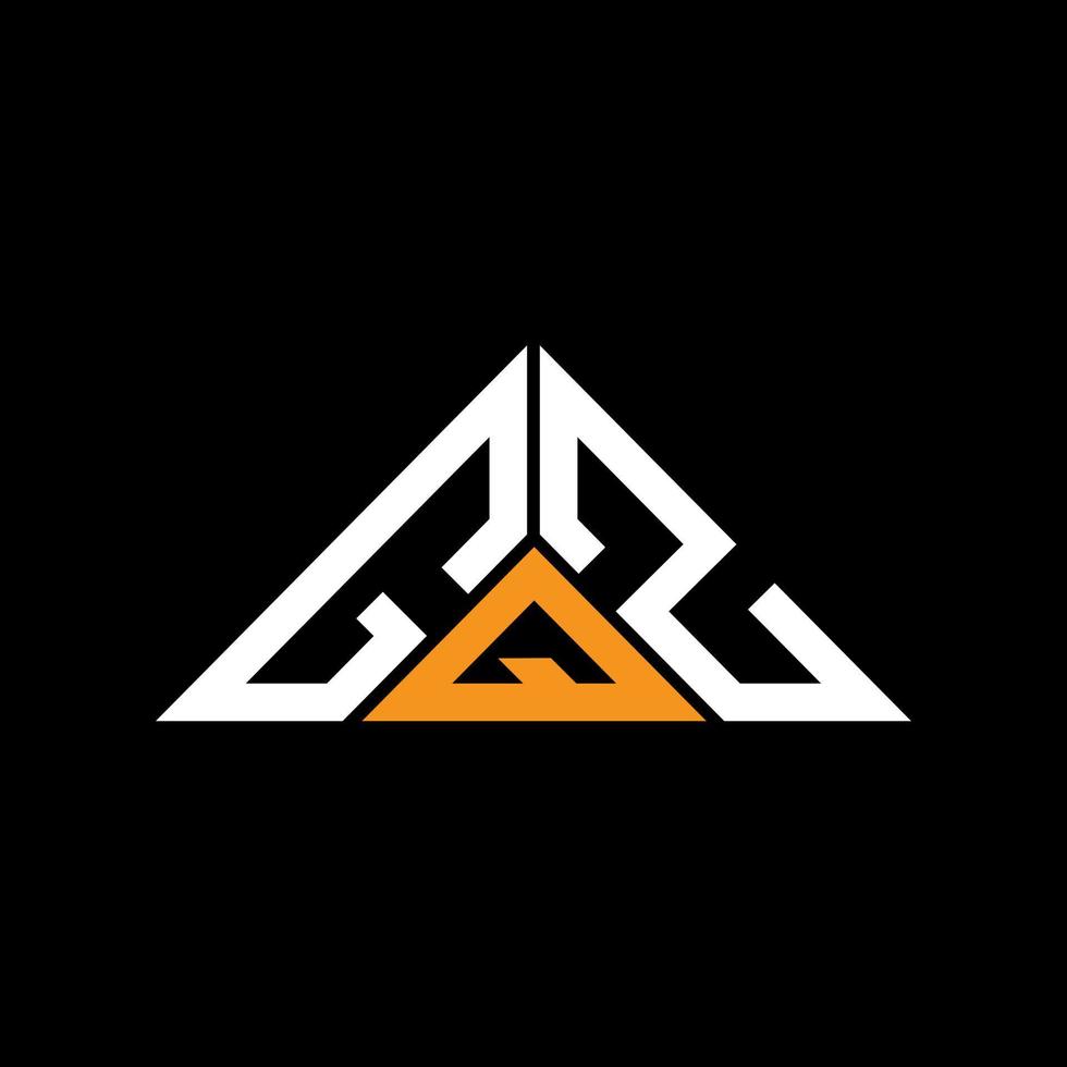 Diseño creativo del logotipo de la letra gqz con gráfico vectorial, logotipo simple y moderno de gqz en forma de triángulo. vector