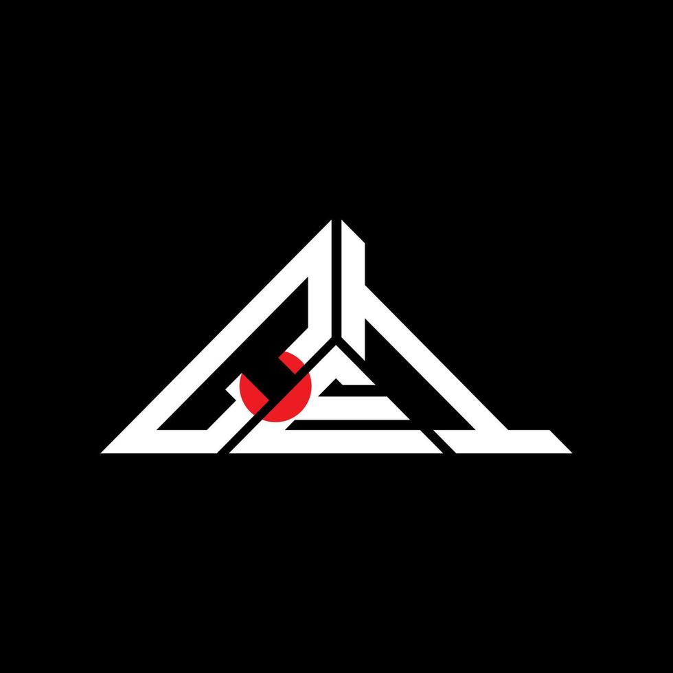 GEI letter logo creative design with vector graphic, GEI simple and modern logo in triangle shape.