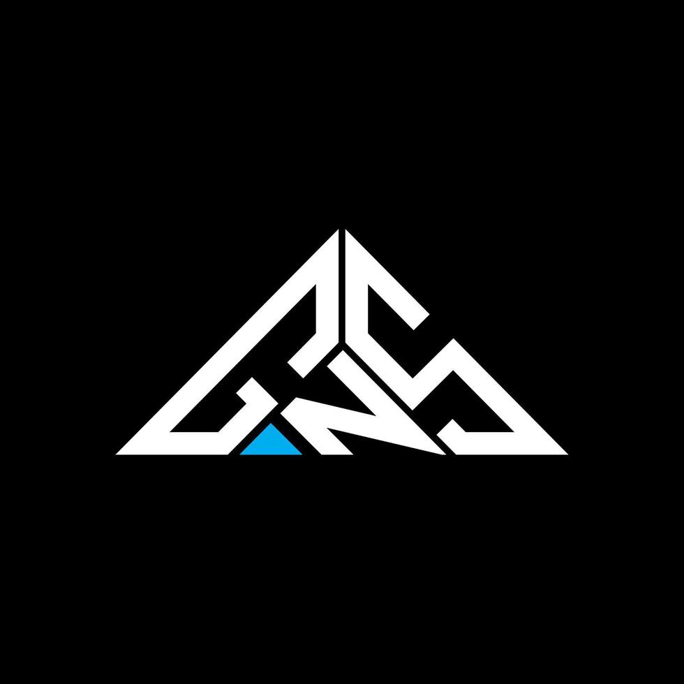 GNS letter logo creative design with vector graphic, GNS simple and modern logo in triangle shape.