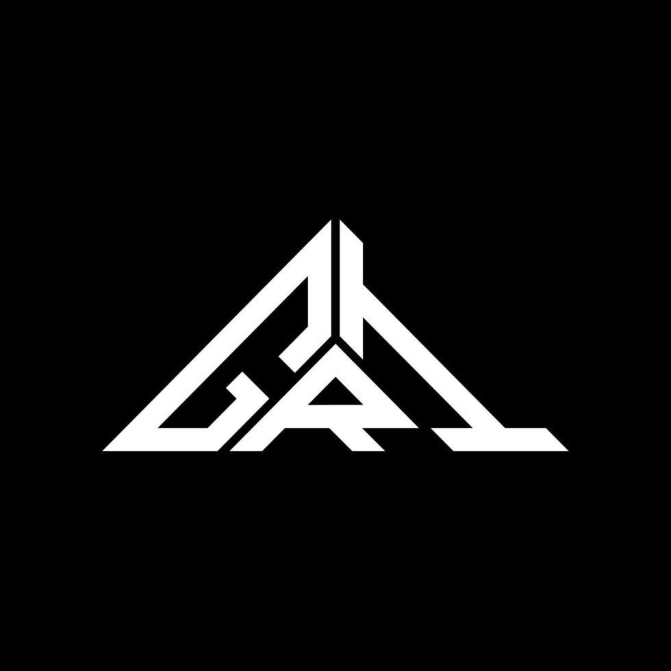 diseño creativo del logotipo de la letra gri con gráfico vectorial, logotipo simple y moderno de gri en forma de triángulo. vector