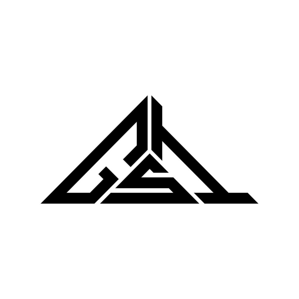 Diseño creativo del logotipo de la letra gsi con gráfico vectorial, logotipo simple y moderno de gsi en forma de triángulo. vector