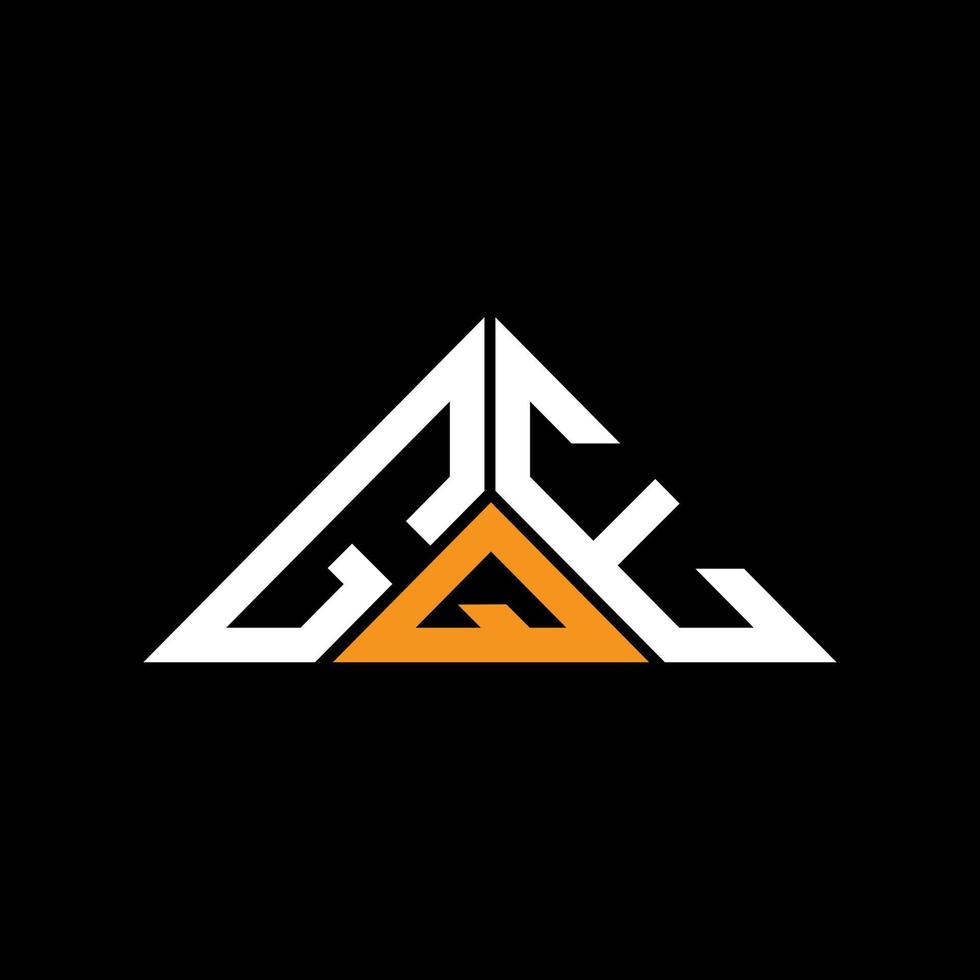 Diseño creativo del logotipo de la letra gqe con gráfico vectorial, logotipo simple y moderno de gqe en forma de triángulo. vector