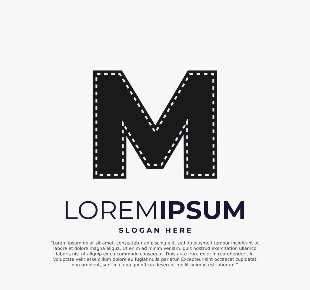 logotipo de la letra m para ilustración de vector de película de tira y fondo blanco