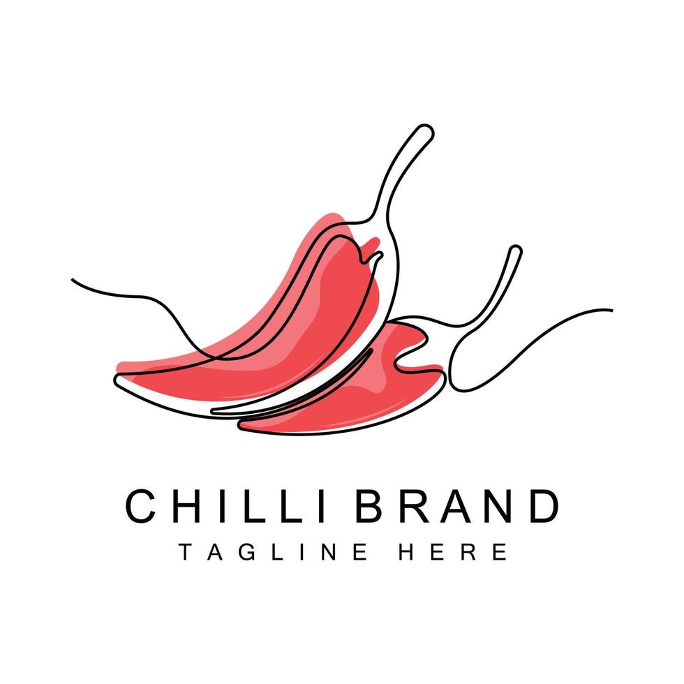 Spicy Chili Logo Design, Red Vegetable Illustration, Kitchen Ingredients, Hot Chili Vector Brand Products