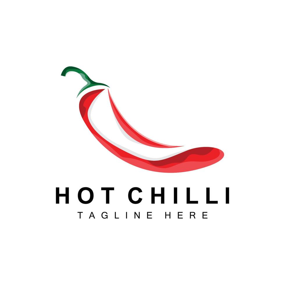 diseño de logotipo de chile picante, ilustración de vegetales rojos, ingredientes de cocina, productos de marca de vector de chile caliente