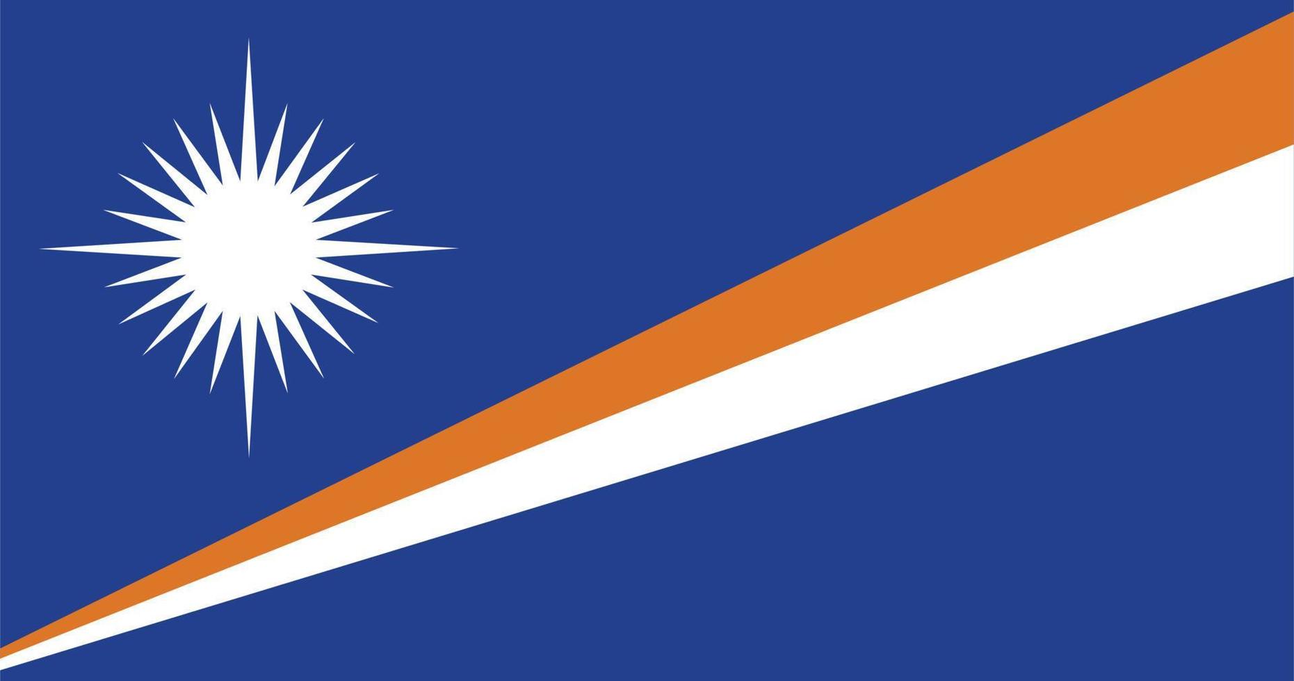 The national flag of Marshall Islands vector illustration. Flag of Marshall Islands with official color and accurate proportion. Civil and state ensign