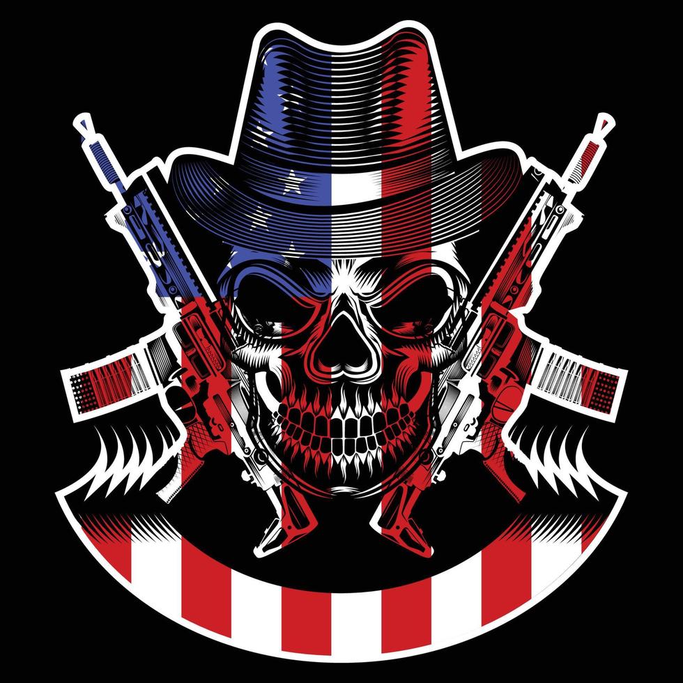 american flag with skull vector