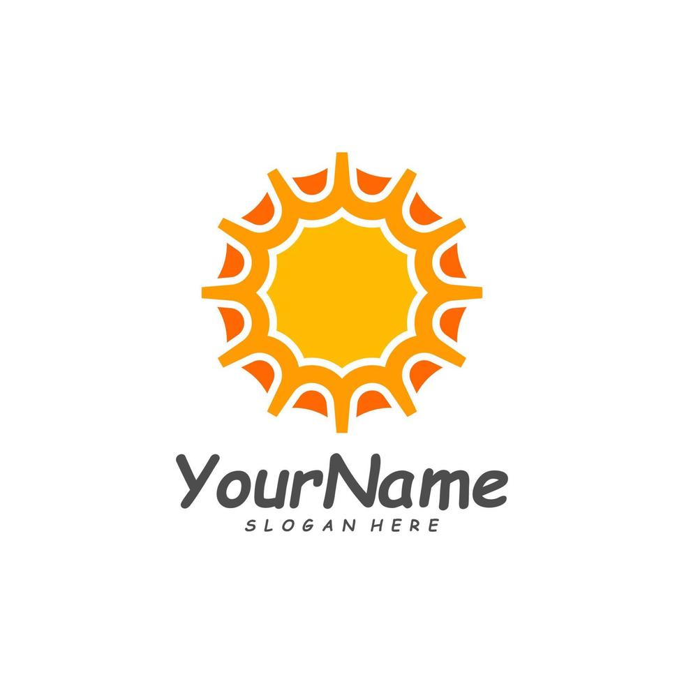 Sun logo design template, Creative Sun logo vector, Simple icon symbol vector