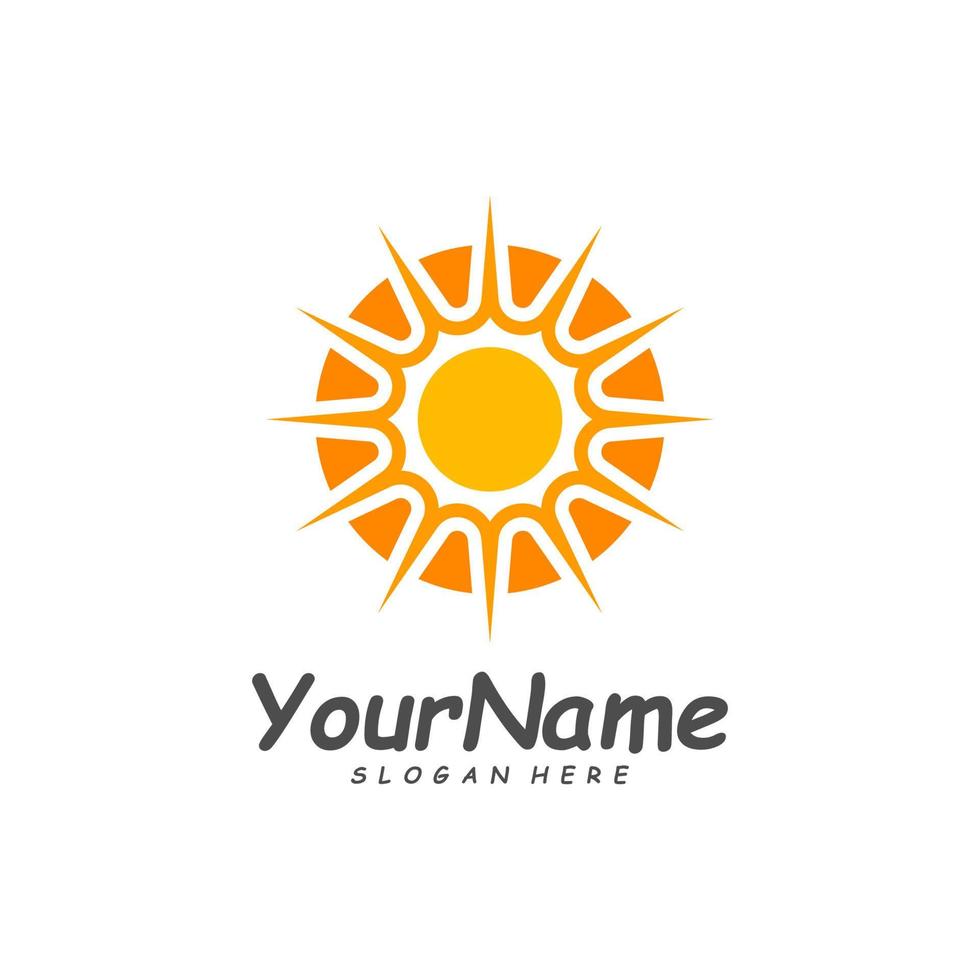 Sun logo design template, Creative Sun logo vector, Simple icon symbol vector