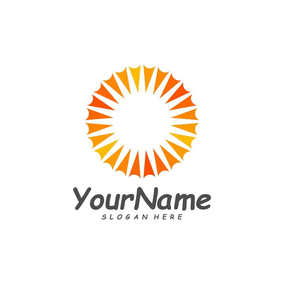 Sun logo design template, Creative Sun logo vector, Simple icon symbol