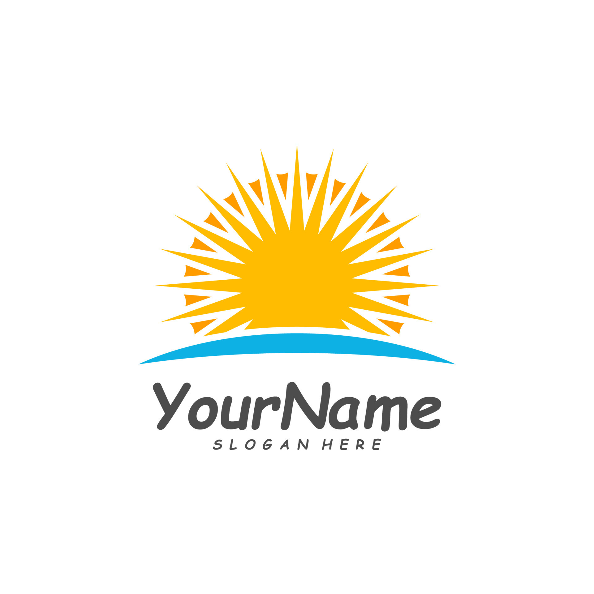 Sun logo design template, Creative Sun logo vector, Simple icon symbol